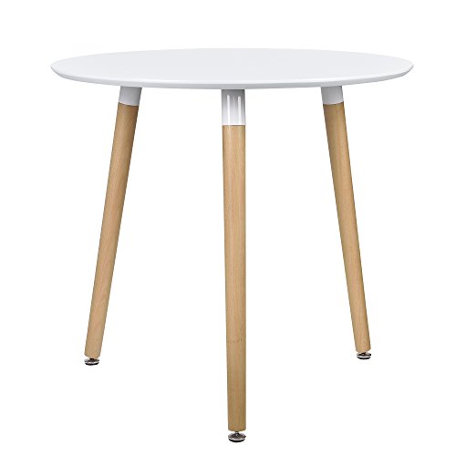 en.casa] Esstisch Rund Weiß [H75cmxØ80cm] Holz Tisch
