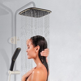LEF 12 Zoll Luxus quadratisch Überkopfbrause Regenduschkopf Wasserfall Duschkopf mit Wasserhahn, Handbrause Dusche Duschkopf Regendusche-(Der Brausehalt ist nicht enhalten ) -