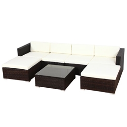 POLY RATTAN Lounge Gartenset Sofa Garnitur Polyrattan Gartenmöbel (XL, Braun) -