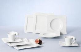 Villeroy & Boch NewWave Basic Geschirrset / edles Tafelgeschirr aus Porzellan in geschwungener Form / geeignet für bis zu 6 Personen / 1 x Set (30-teilig) -