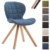 CLP Design Retro-Stuhl ALYSSA, Bein-Form square, Stoff-Sitz gepolstert, Lounge-Sessel, Buchenholz-Gestell, Blau, Gestellfarbe: Natura -
