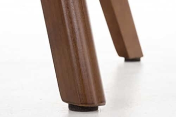 CLP Design Retro Stuhl BORNEO, Holzgestell, Sitz Kunststoff / Kunstleder, gepolstert Grau, Holzgestell Farbe walnuss - 