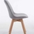CLP Design Retro Stuhl BORNEO V2, Besucherstuhl mit Holz-Gestell, Küchenstuhl mit Stoff-Bezug Grau, Gestellfarbe: natura - 