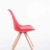 CLP Design Retro-Stuhl TOULOUSE SQUARE, Kunststoff-Lehne, Kunstleder-Sitz gepolstert Rot, Holzgestell Farbe natura, Bein-Form eckig - 