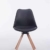 CLP Design Retro-Stuhl TROYES RUND, Kunststoff-Lehne, Kunstleder-Sitz, drehbar, gepolstert Schwarz, Holzgestell Farbe natura, Form rund - 