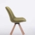 CLP Design Retro-Stuhl TROYES RUND, Stoff-Sitz, gepolstert, drehbar Grün, Holzgestell Farbe natura, Bein-Form rund - 