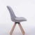 CLP Design Retro-Stuhl TROYES SQUARE, Stoff-Sitz gepolstert, drehbar Grau, Holzgestell Farbe natura, Bein-Form eckig - 