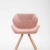 CLP Design Retro-Stuhl TYLER, Bein-Form rund, Kunstleder-Sitz gepolstert, Buchenholz-Gestell, Pink, Gestellfarbe: Natura - 