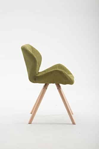 CLP Design Retro-Stuhl TYLER, Bein-Form rund, Stoff-Sitz gepolstert, Buchenholz-Gestell, Grün, Gestellfarbe: Natura - 