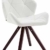 CLP Design Retro-Stuhl TYLER, Bein-Form square, Kunstleder-Sitz gepolstert, Buchenholz-Gestell, Weiß, Gestellfarbe: Cappuccino - 