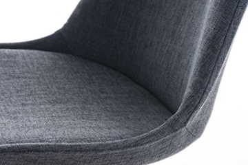 CLP Design Stuhl PEGLEG mit Stoff-Bezug, Retro Design, Esszimmer-Stuhl gepolstert, Sitzhöhe 46 cm Dunkelgrau, Holzgestell walnuss - 
