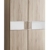 Wimex T05179 2 türiger Kleiderschrank, Holz, san remo eiche nachbildung / absetzungen glas weiß, 90 x 58 x 197 cm -