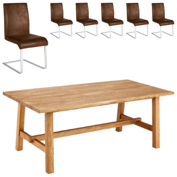 Essgruppe Lendrup/Move (200x95, 6 Stühle, antik)