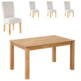 Essgruppe Royal Borg/Tom (90x140, 4 Stühle, beige)