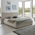 Designer Bett mit Bettkasten ELSA Samt-Stoff Polsterbett Lattenrost Doppelbett Stauraum Holzfuß schwarz (Altweiß, 180 x 200 cm) - 5