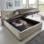 Designer Bett mit Bettkasten ELSA Samt-Stoff Polsterbett Lattenrost Doppelbett Stauraum Holzfuß schwarz (Altweiß, 180 x 200 cm) - 1
