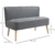 HOMCOM 2-Sitzer Couch Stoffsofa Polstersofa Sitzmöbel Holz hellgrau 117 x 56,5 x 77 cm - 5