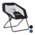 Relaxdays Bungee Stuhl WEBSTER, elastischer Outdoor Gartenstuhl mit Nackenkissen, faltbar, bis 100 kg, schwarz-grau - 1