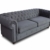 Sofa Chesterfield Asti 3-Sitzer, Couch 3-er, Glamour Design, Couchgarnitur, Sofagarnitur, Holzfüße, Polstersofa - Wohnzimmer (Graphit (Capri 16)) - 3