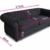 Sofa Chesterfield Asti 3-Sitzer, Couch 3-er, Glamour Design, Couchgarnitur, Sofagarnitur, Holzfüße, Polstersofa - Wohnzimmer (Graphit (Capri 16)) - 6