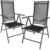 TecTake Aluminium Klappstuhl Gartenstuhl Set verstellbar mit Armlehnen - Diverse Farben und Mengen (Anthrazit | 2er Set | Nr. 401633) - 1