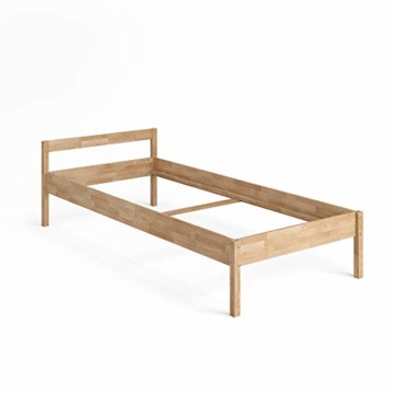 VitaliSpa Bettgestell Holzbett Lorenzo Einzelbett mit Kopfteil Bett Holz (90x200cm) - 1